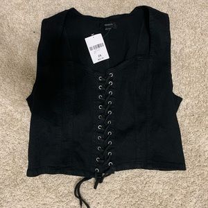 Black jean vest